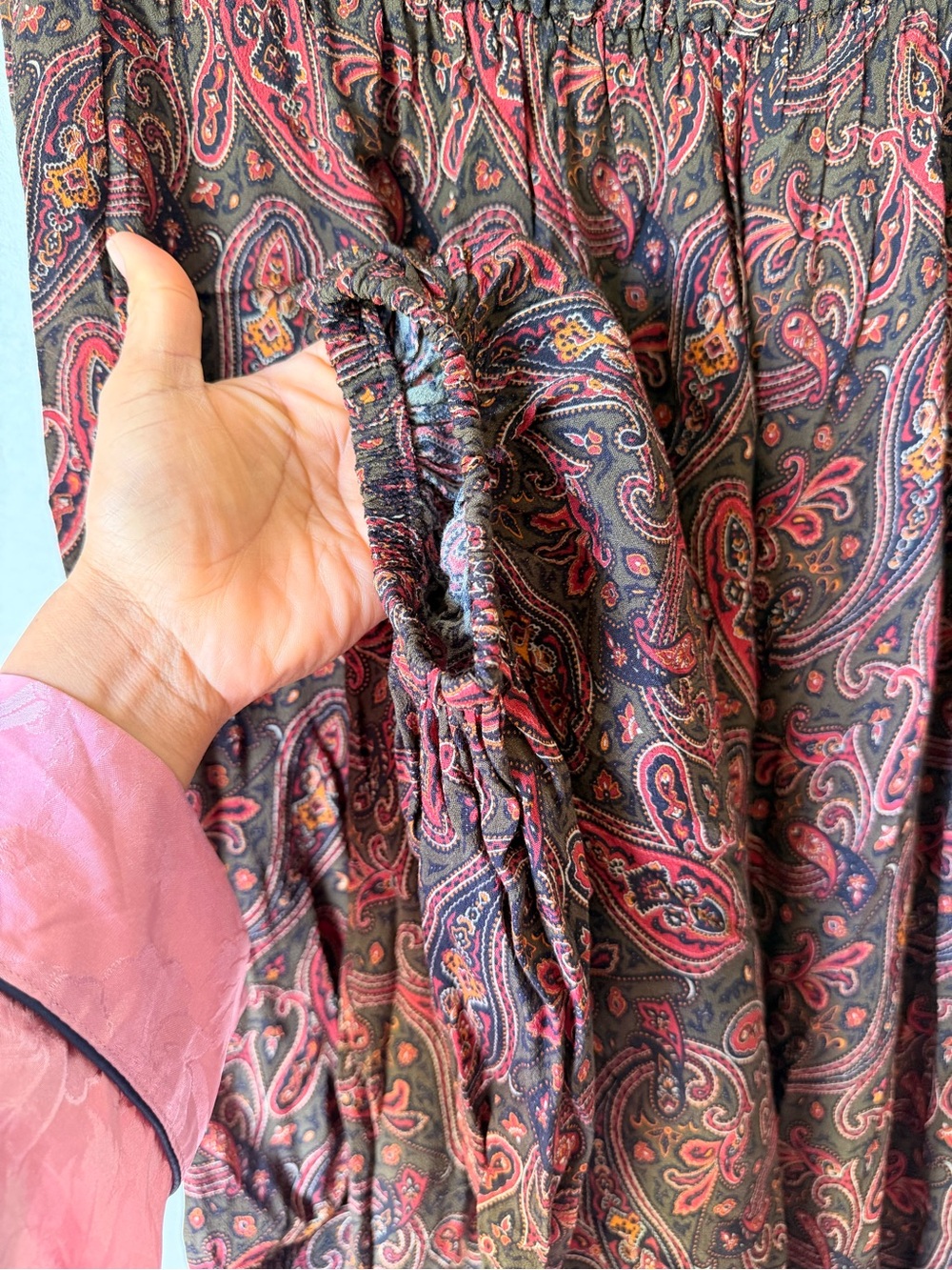 Zara Brown Paisley Wide-Leg Trousers - Picture 8 of 10